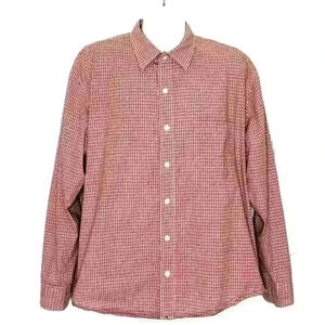 BKE Buckle Mens Shirt Button Down Regular Fit XL Long Sleeve Plaid Pink Orange